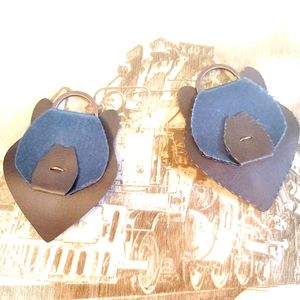 Leather Bear Key Fob